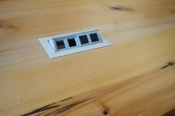Close up of table top power port