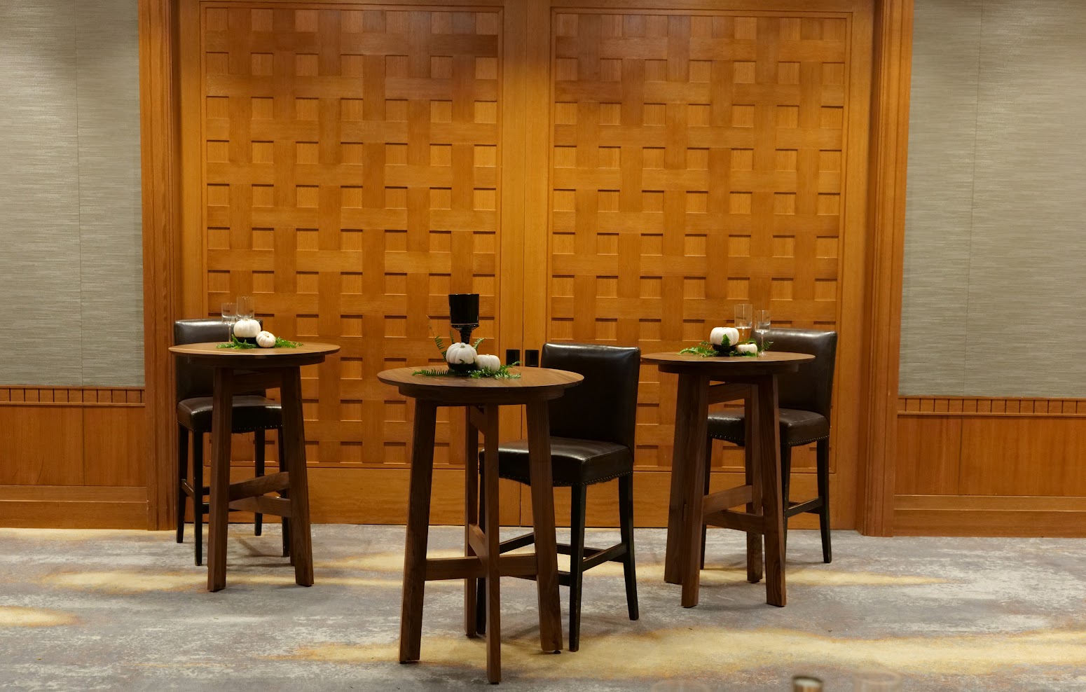 Portare Furniture event end portable cocktail tables by Potare.ca, featuring solid wood folding designs for luxury venues